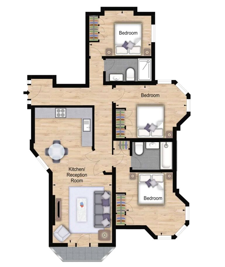 3 Bedrooms Flat to rent in Hamlet Gardens, 290 King Street, Ravenscourt Park, London W6