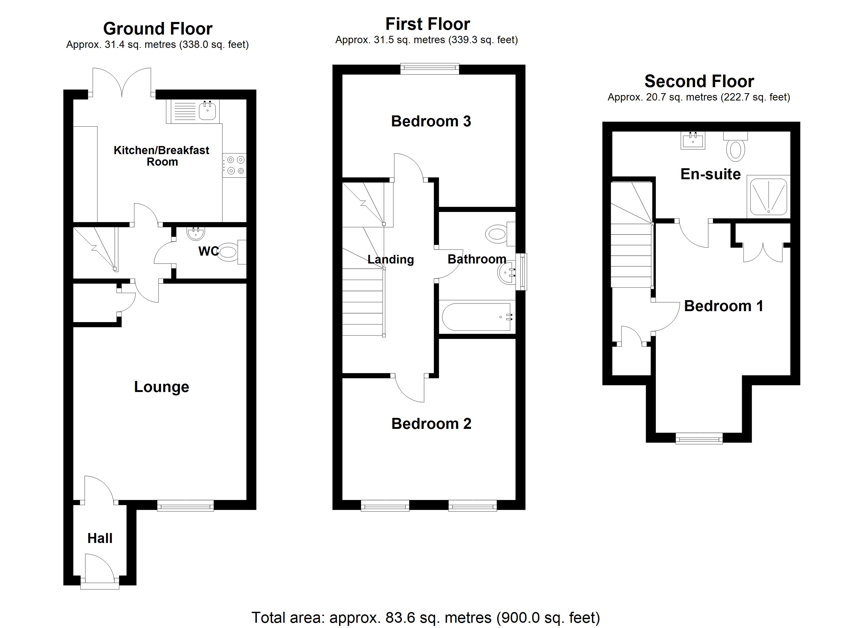 33, Snow Close, Sleaford floorplan