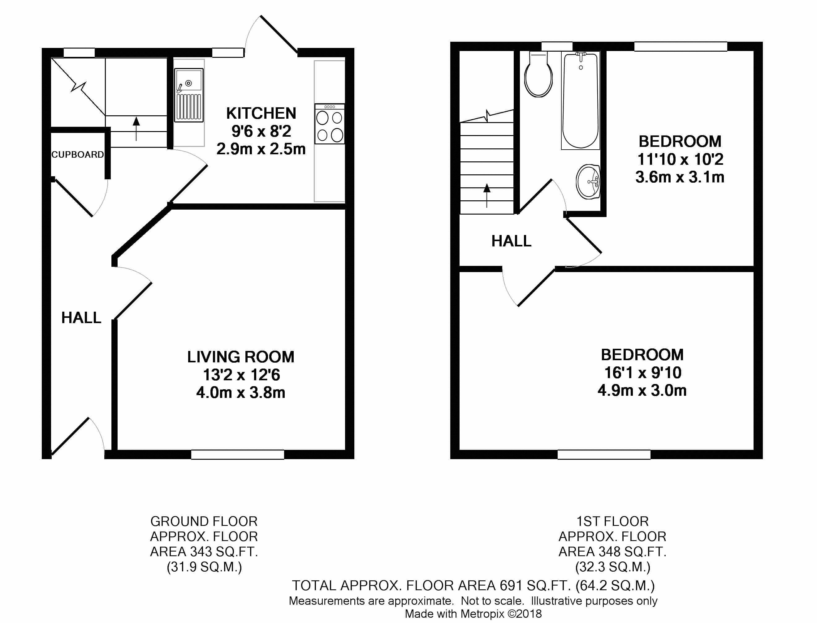 2 Bedrooms Terraced house to rent in Ivorydown, Downham, Bromley BR1