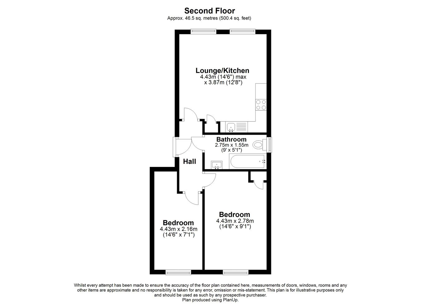Flat 4, The Bayle, Folkestone floorplan