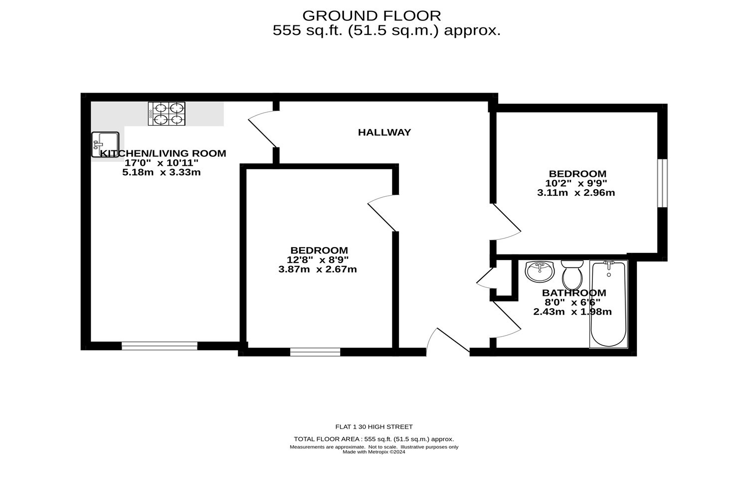 30, Flat 9, High Street, Stockport floorplan