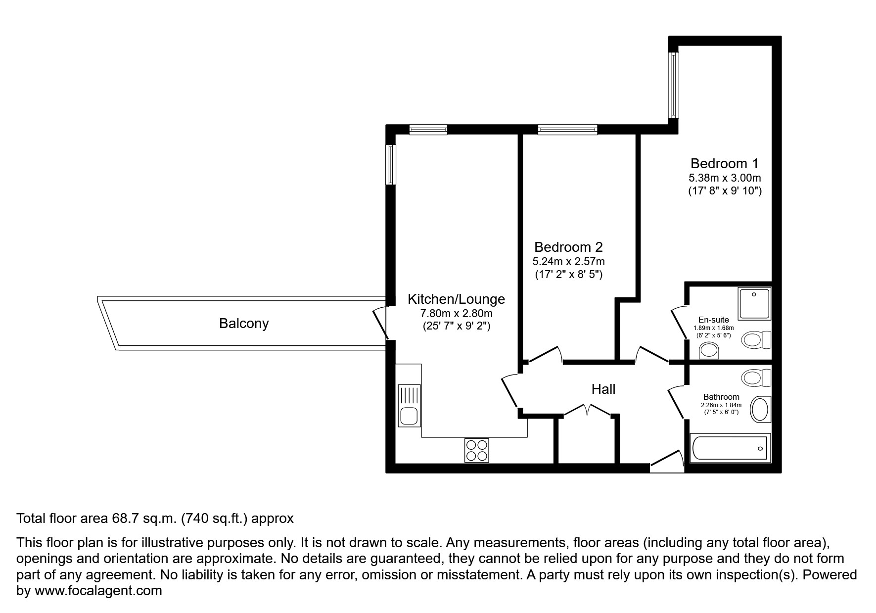Flat 6, Grand union house, Wembley floorplan
