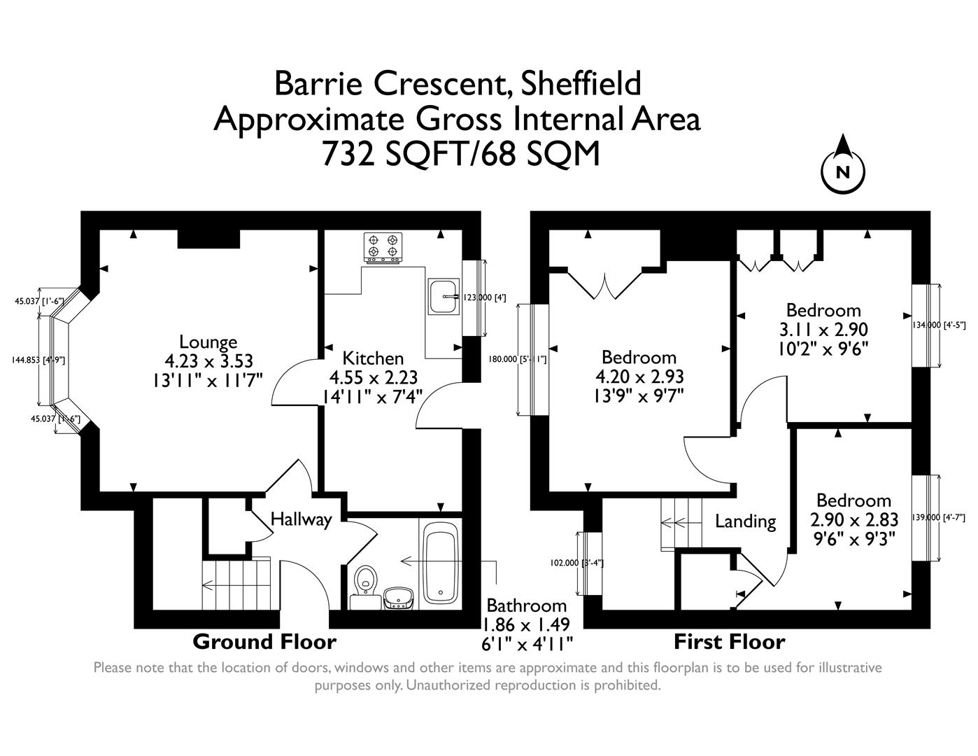 64, Barrie Crescent, Sheffield floorplan