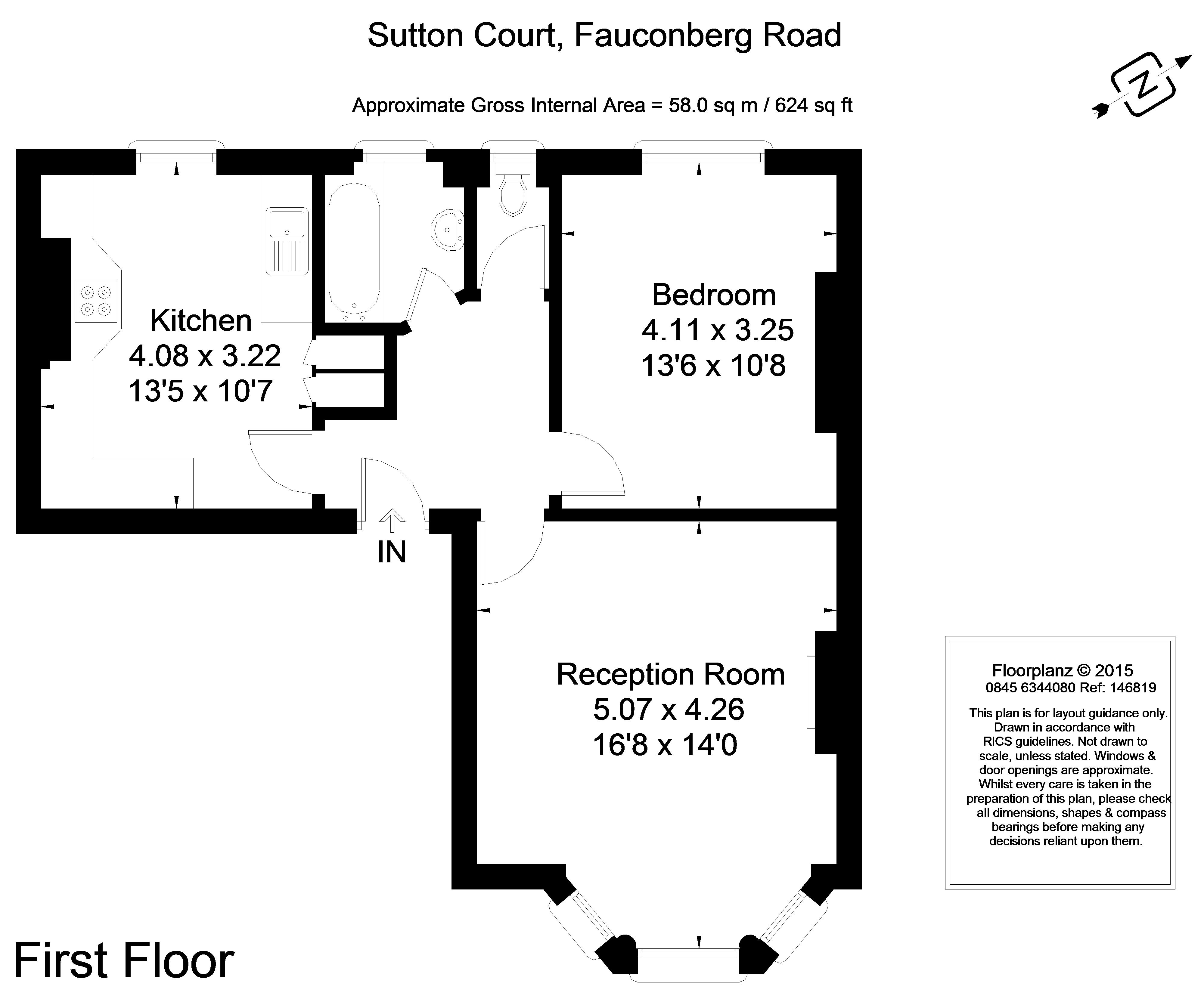 1 Bedrooms Flat to rent in Sutton Court, Fauconberg Road, London W4