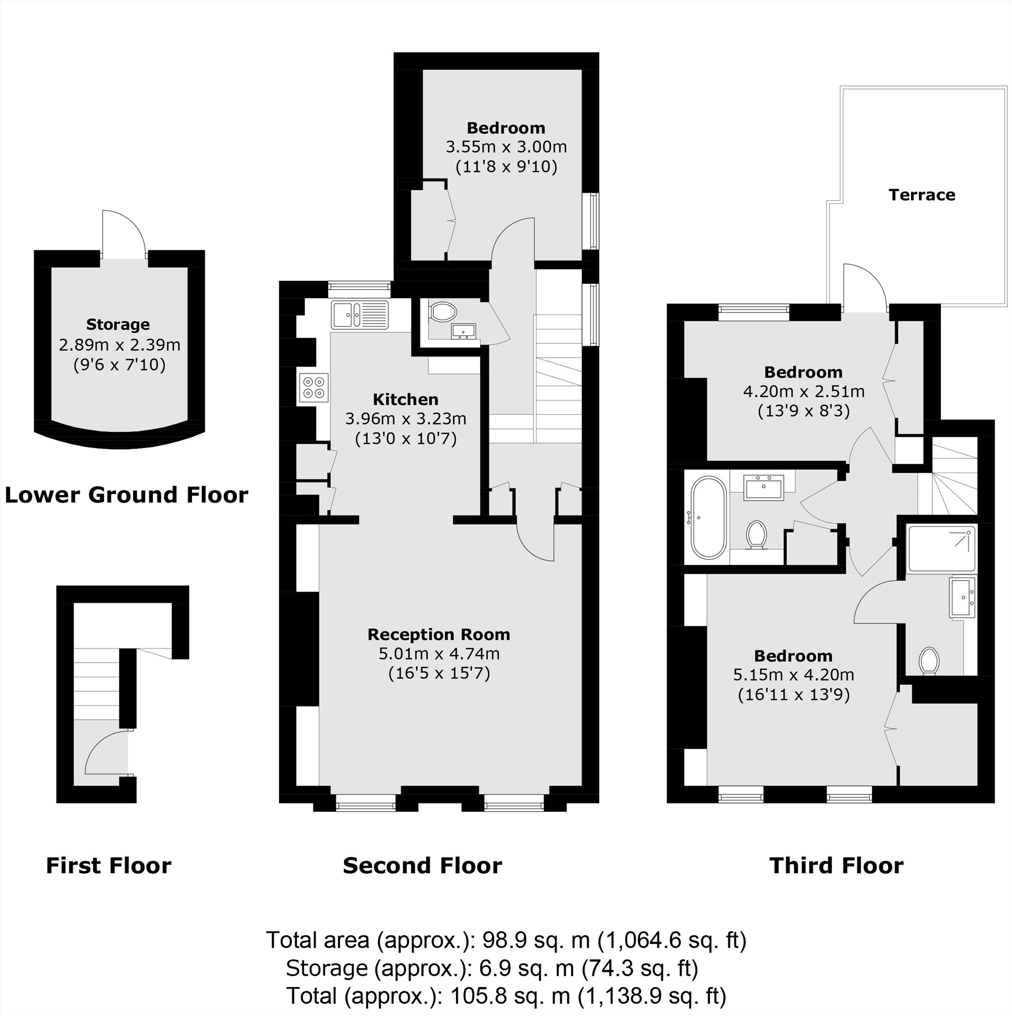 Flat D, 61, Winchester Street, London floorplan