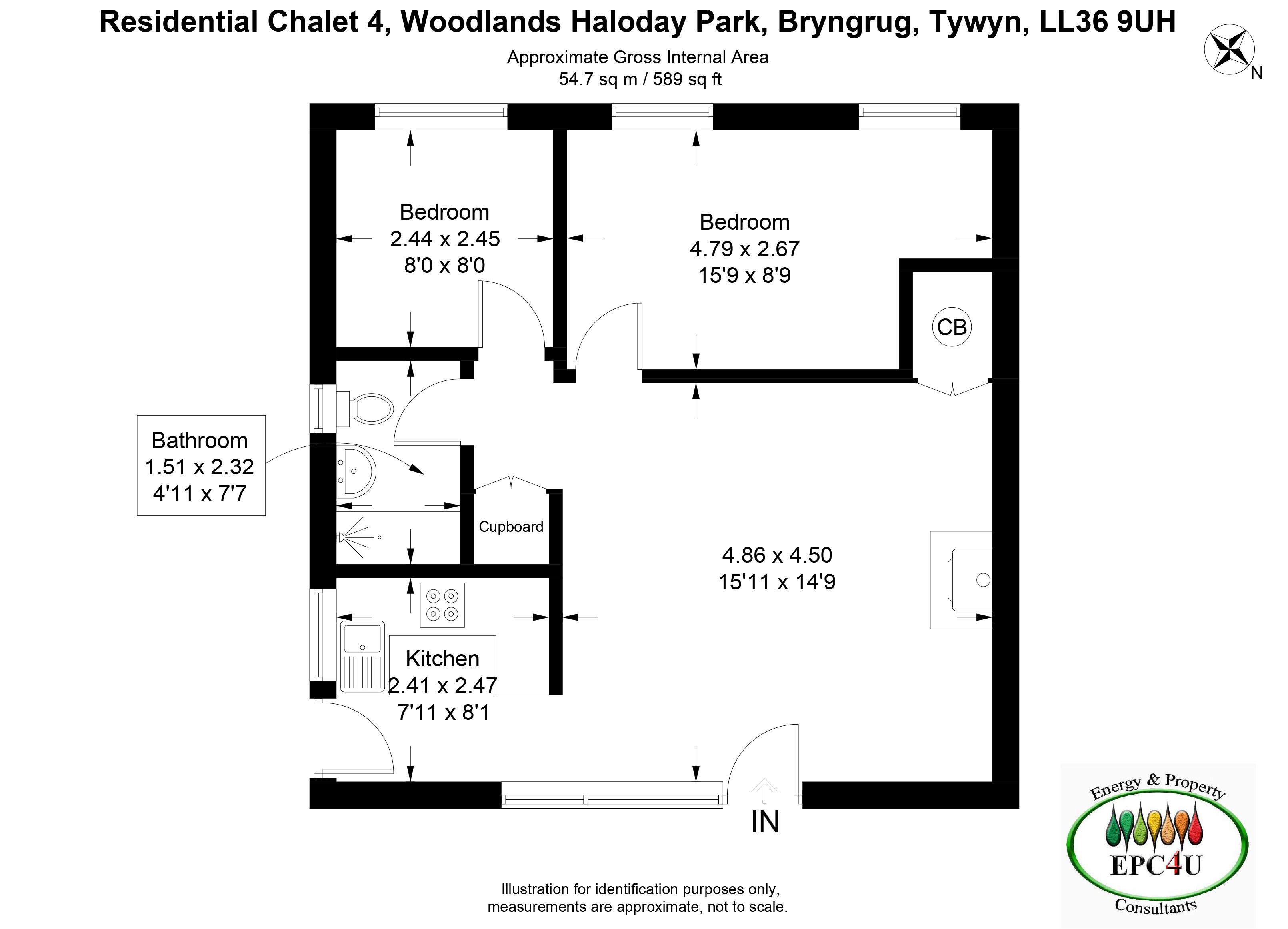 Chalet RC4, Woodlands Holiday Park, Bryncrug floorplan