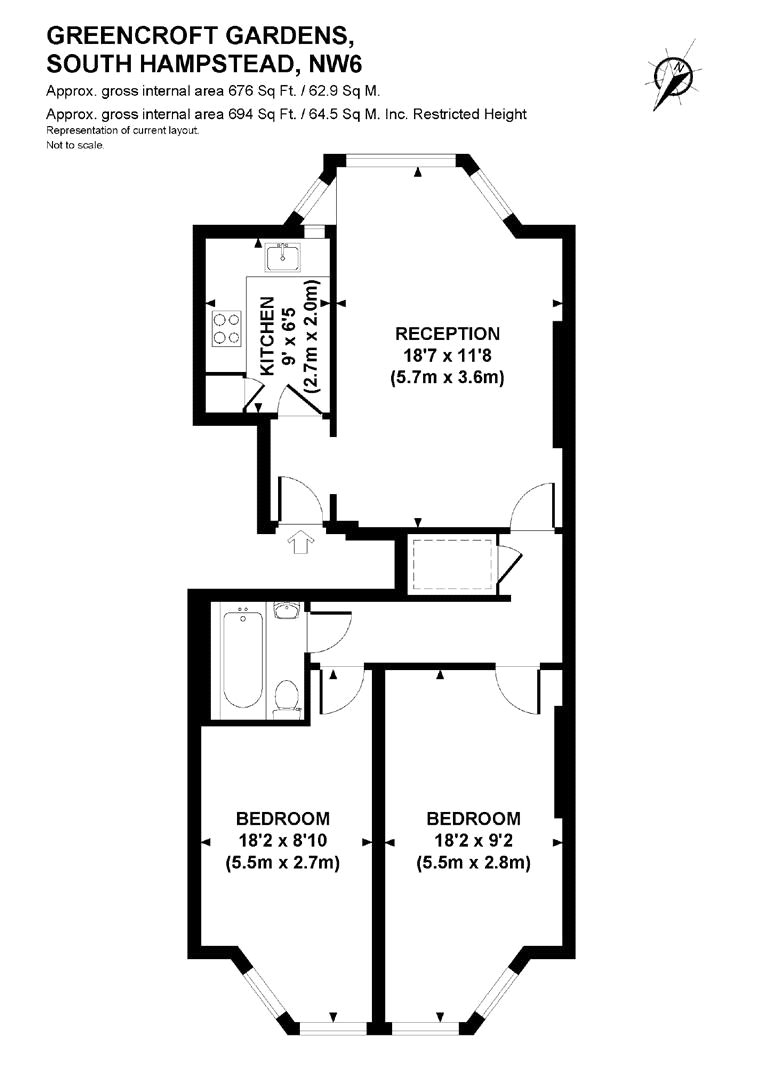 2 Bedrooms  to rent in 12 Greencroft Gardens, South Hampstead, London NW6