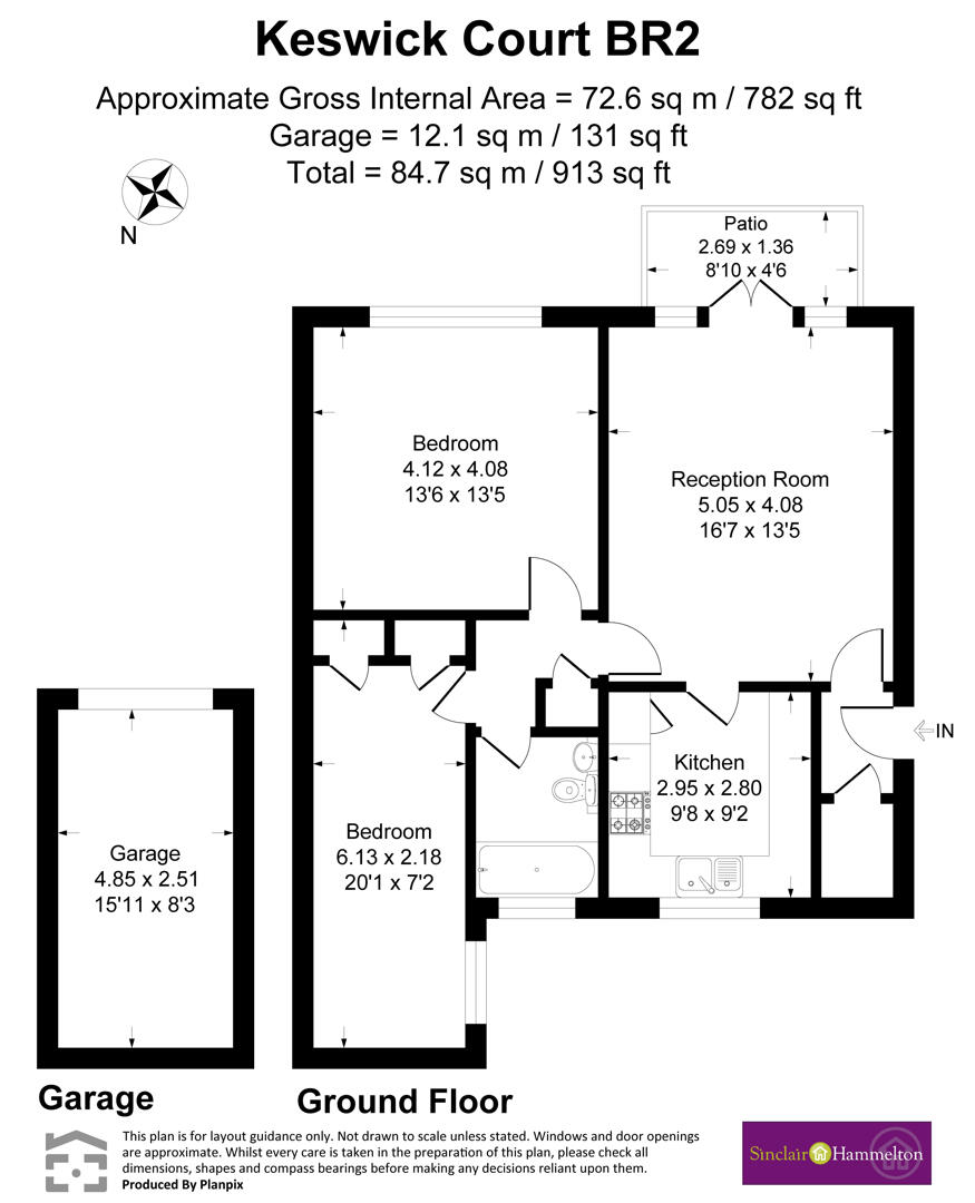 Flat 2 Keswick Court, 78, Westmoreland Road, Bromley floorplan