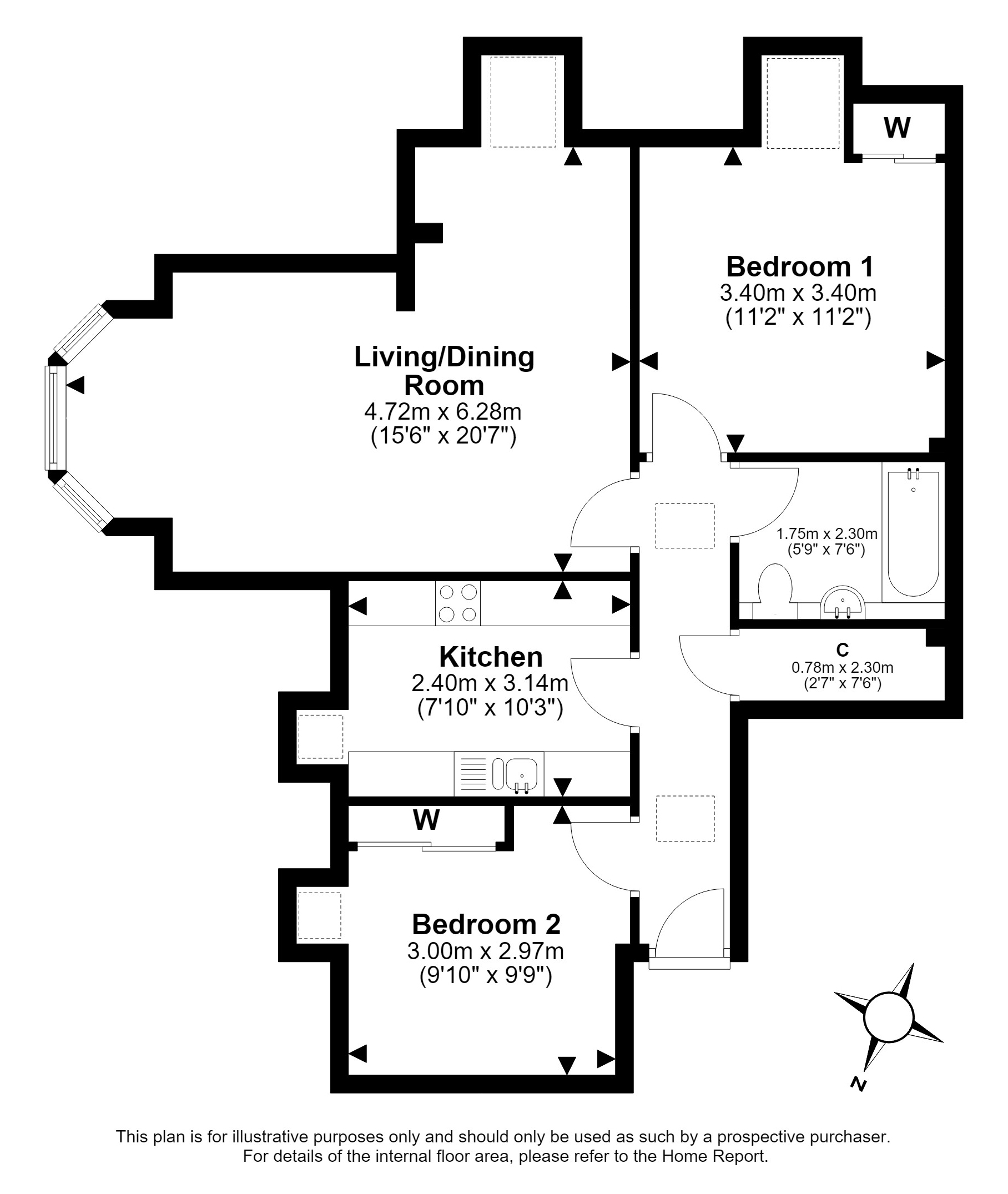 86/15, Trinity Road, Trinity, Edinburgh floorplan