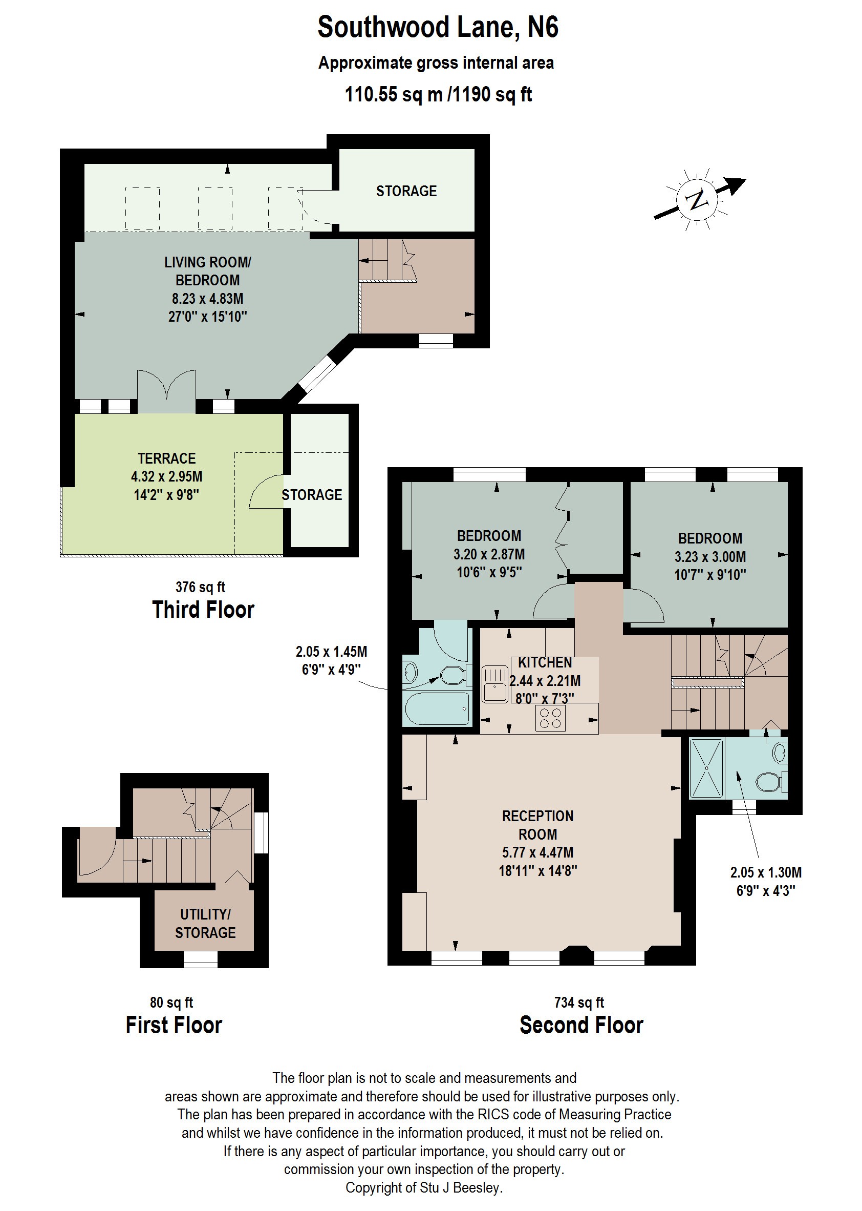 Flat 4 64, Southwood Lane, London floorplan