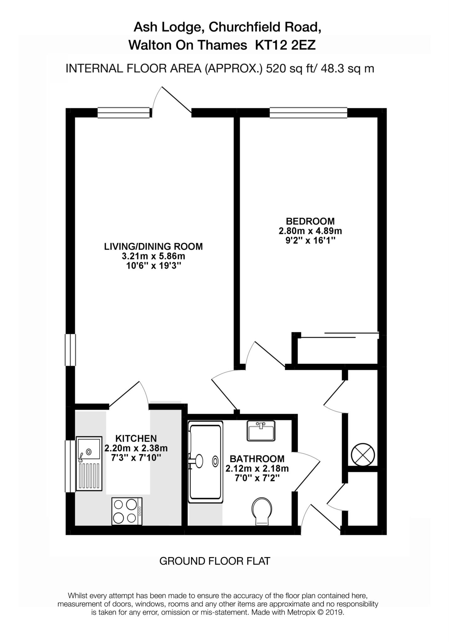 1 Bedrooms Flat for sale in Churchfield Road, Walton-On-Thames KT12
