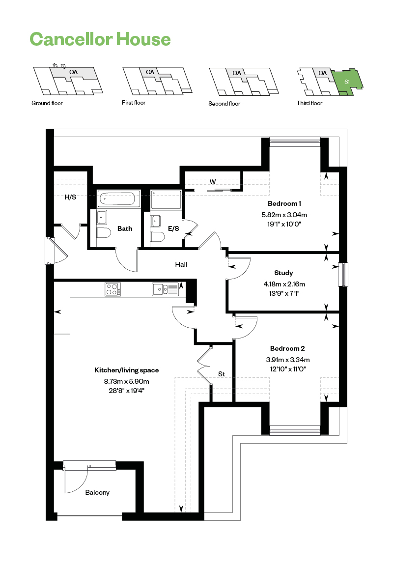 61, Winchester Avenue, Winchester, So22 6Uh floorplan