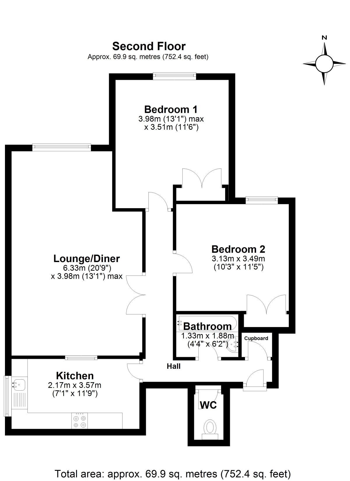2 Bedrooms Flat for sale in Makinen House Palmerston Road, Buckhurst Hill IG9