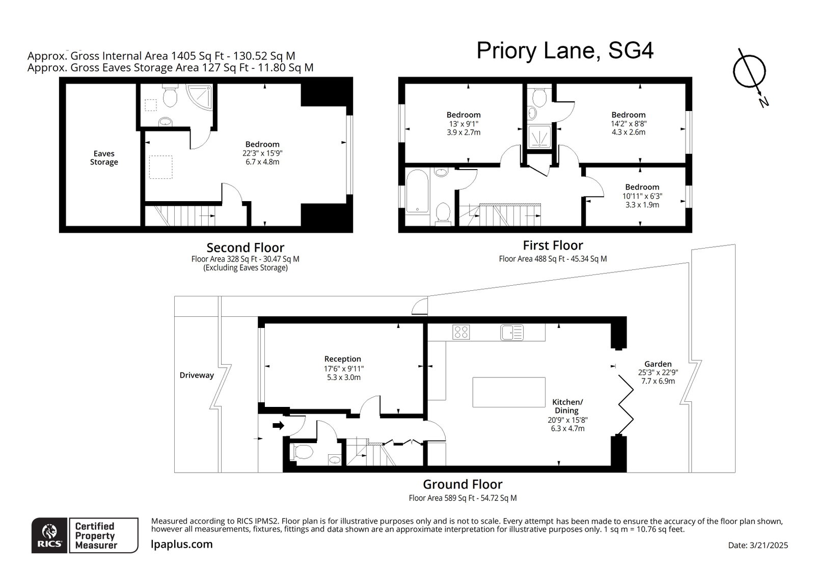 1A, Priory Lane, Hitchin floorplan