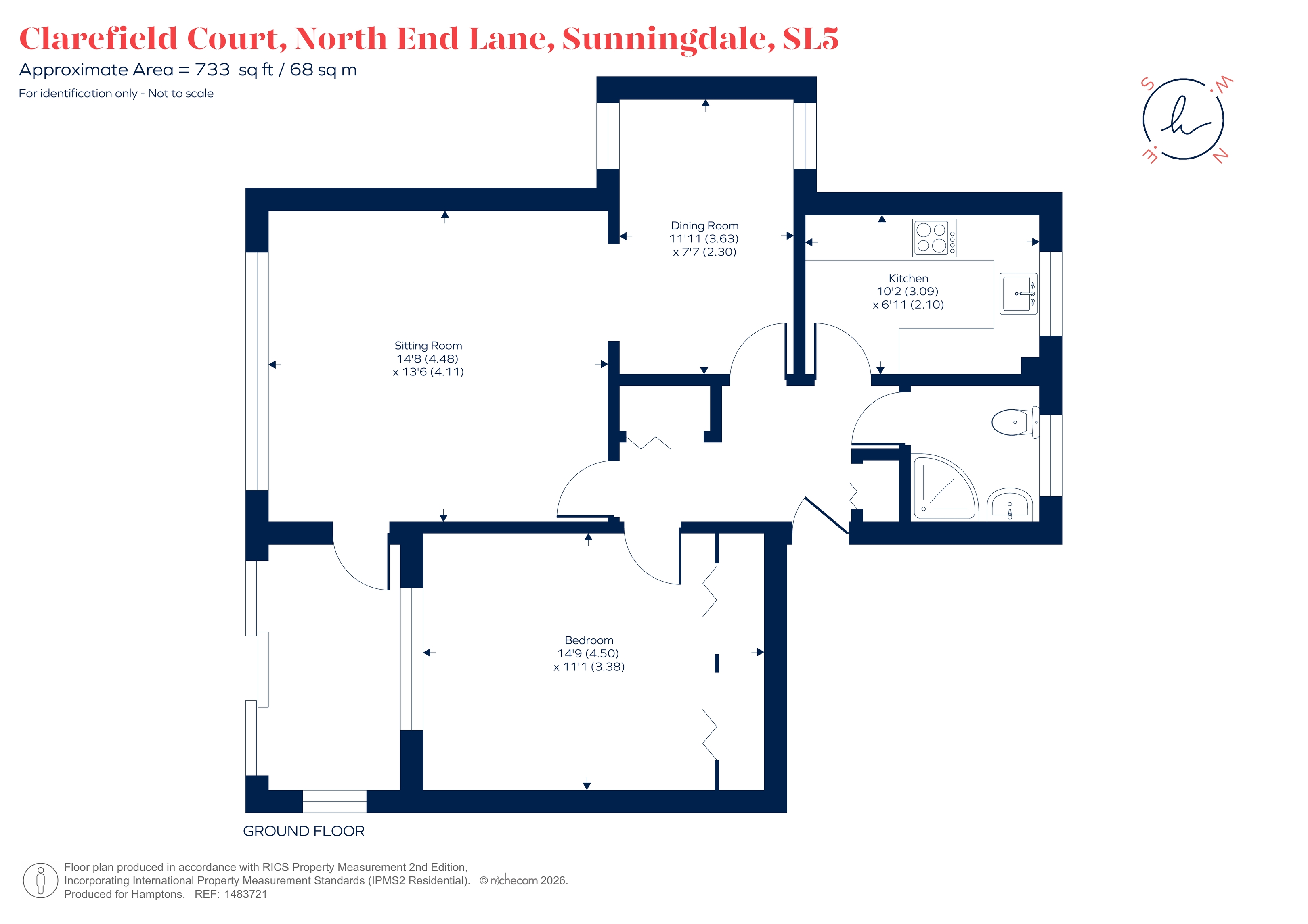 Flat 2, Clarefield Court, North End Lane, Sunningdale floorplan