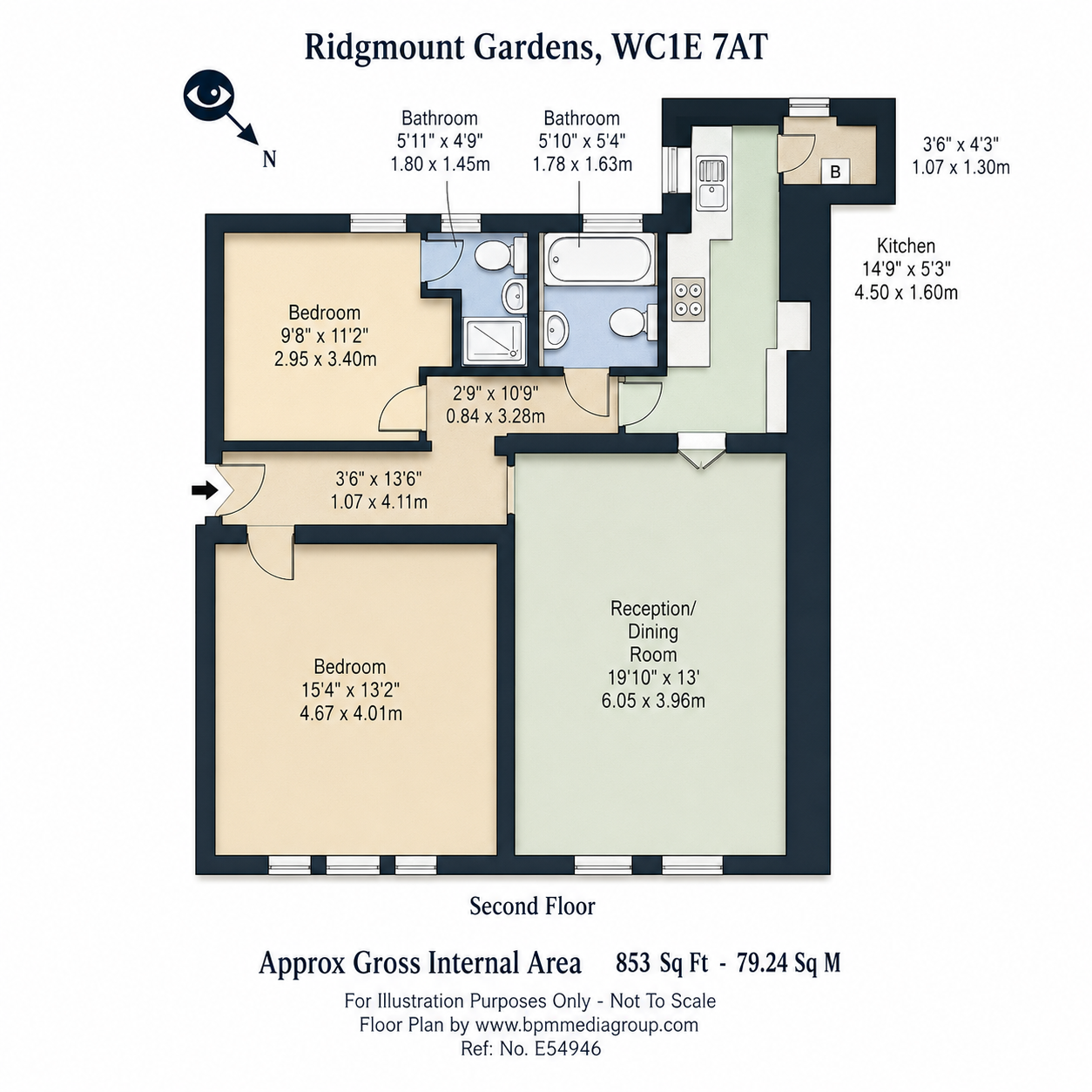 43,, Ridgmount Gardens, London floorplan