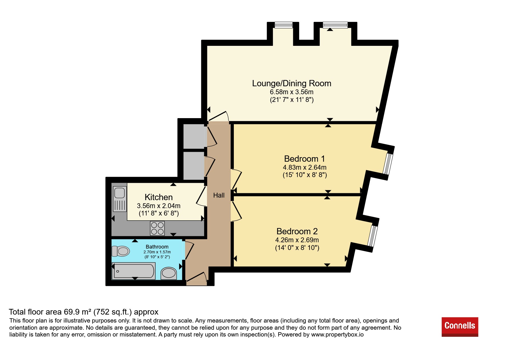 Flat 9, Elbourne House, Lumley Road, Horley floorplan