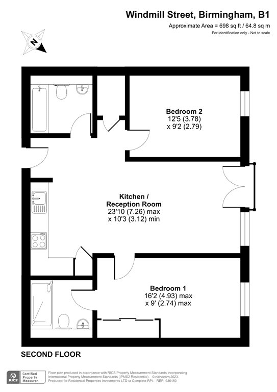 Apartment 212, The Axium,, 36 Windmill Street, West Midlands floorplan