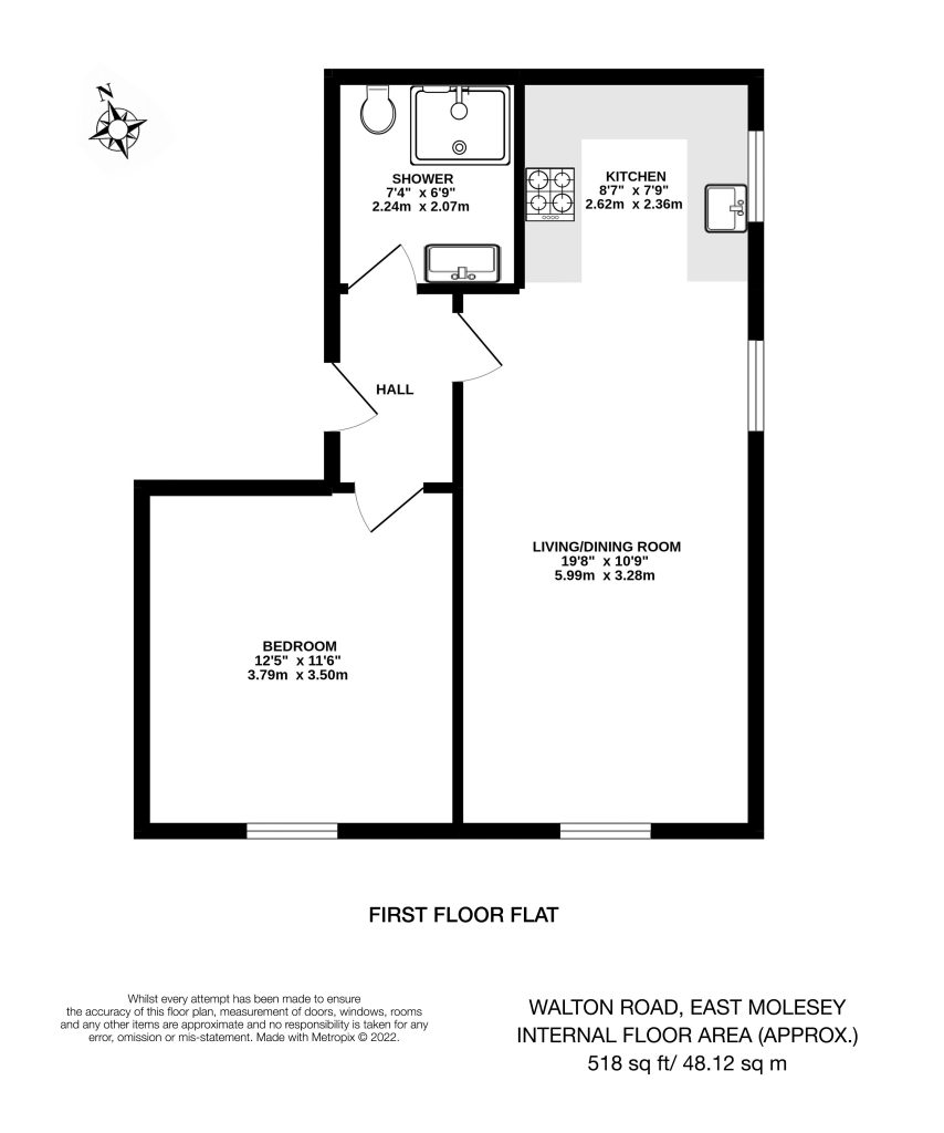 Flat 3, Cromwell House, 29 Walton Road, East Molesey floorplan