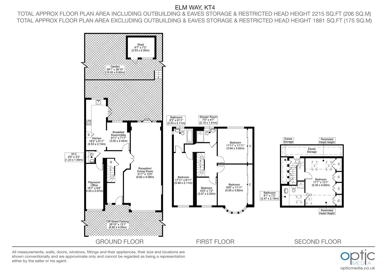 34, Elm Way, Worcester Park floorplan