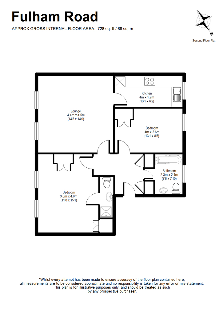 2 Bedrooms Flat to rent in Fulham Road, London SW10