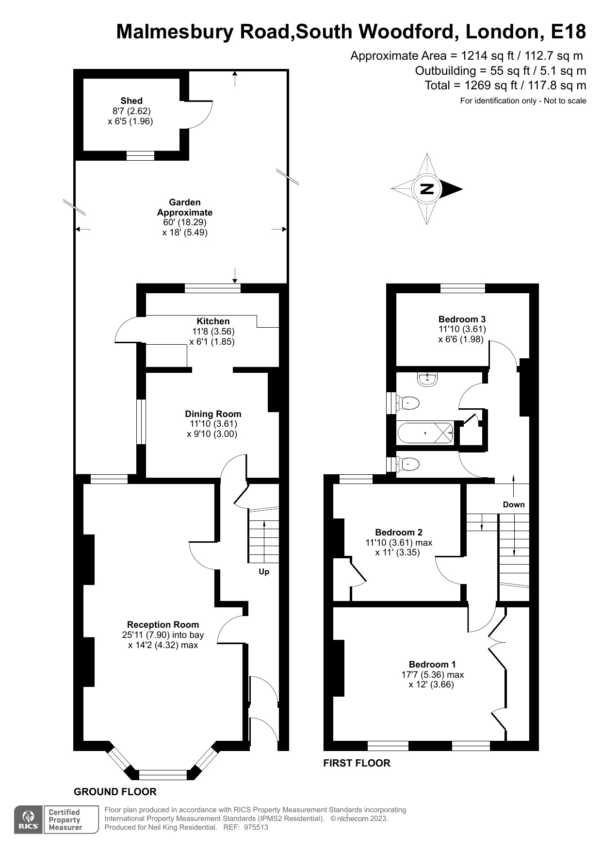 Malmesbury Road, South Woodford, London E18, 3 bedroom semidetached