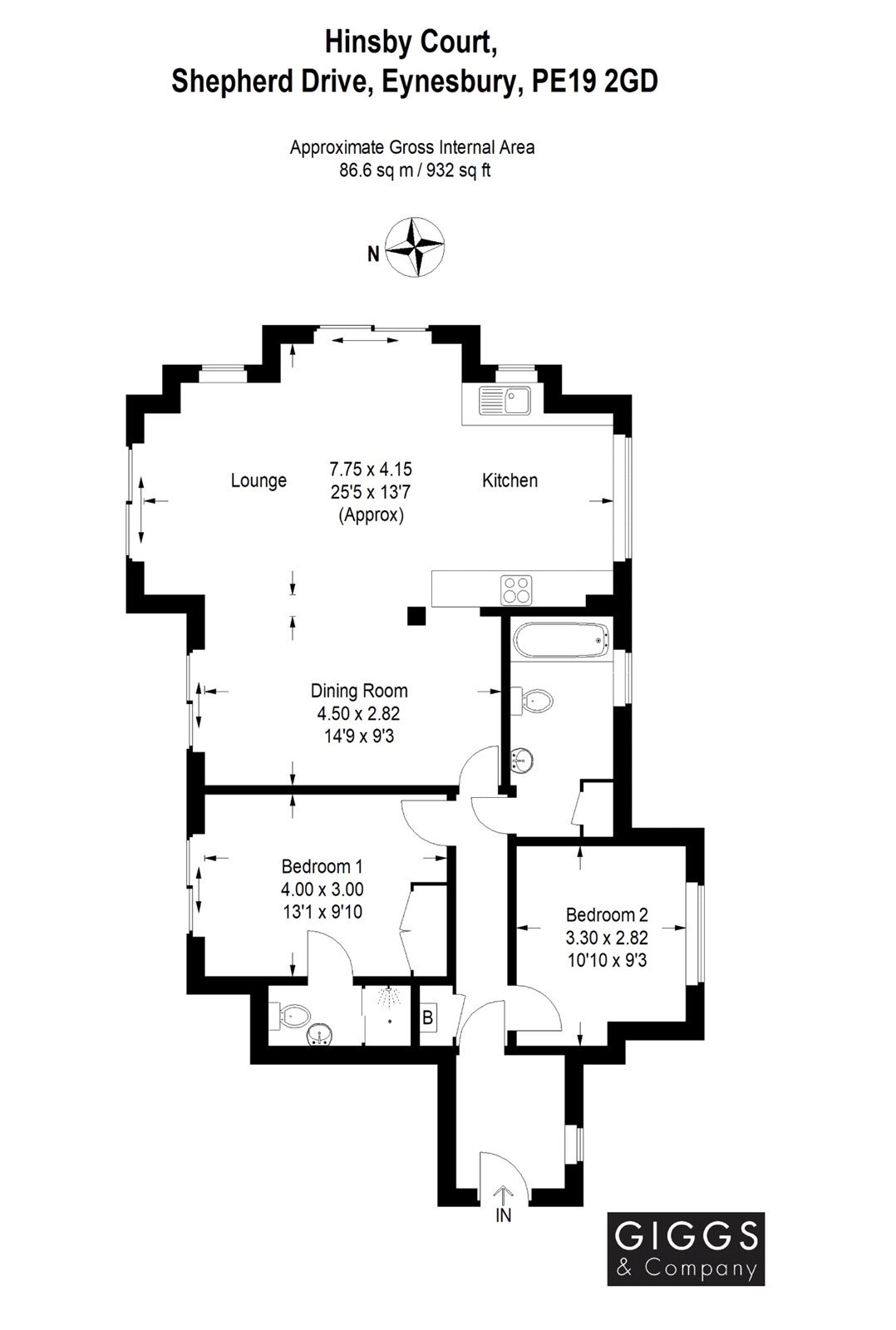 2 Bedrooms Flat for sale in Hinsby Court, Shepherd Drive, St. Neots, Cambridgeshire PE19