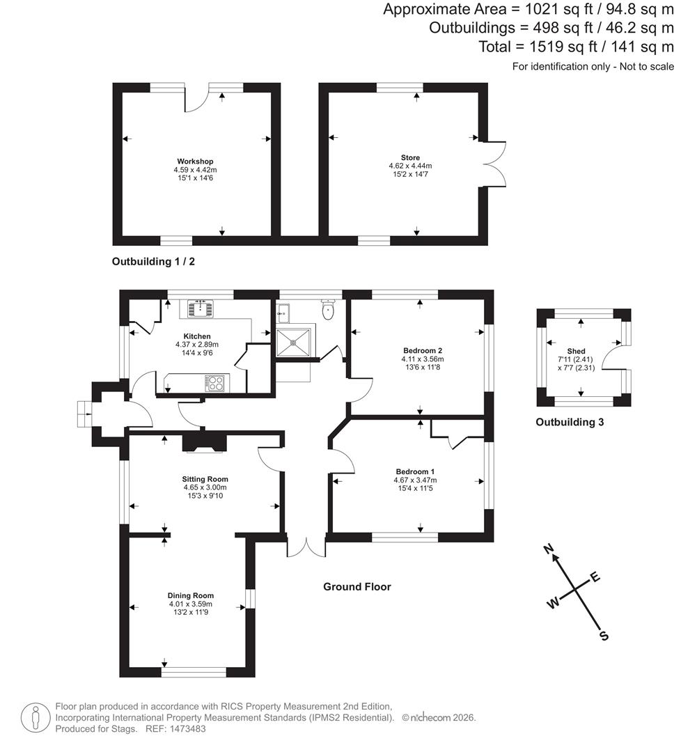 Parkwood Bungalow, Milverton, Taunton floorplan