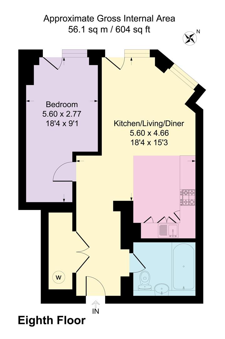 803, Crown View, 190 Dantzic Street, Manchester floorplan