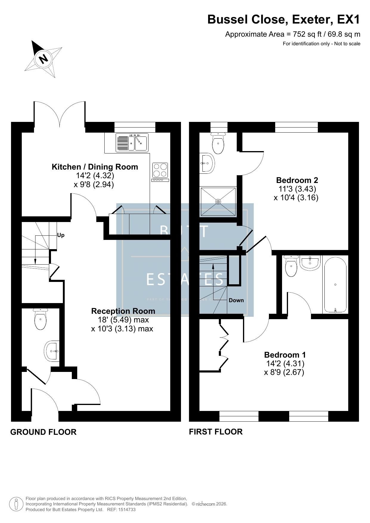 14 Bussel Close, Exeter floorplan