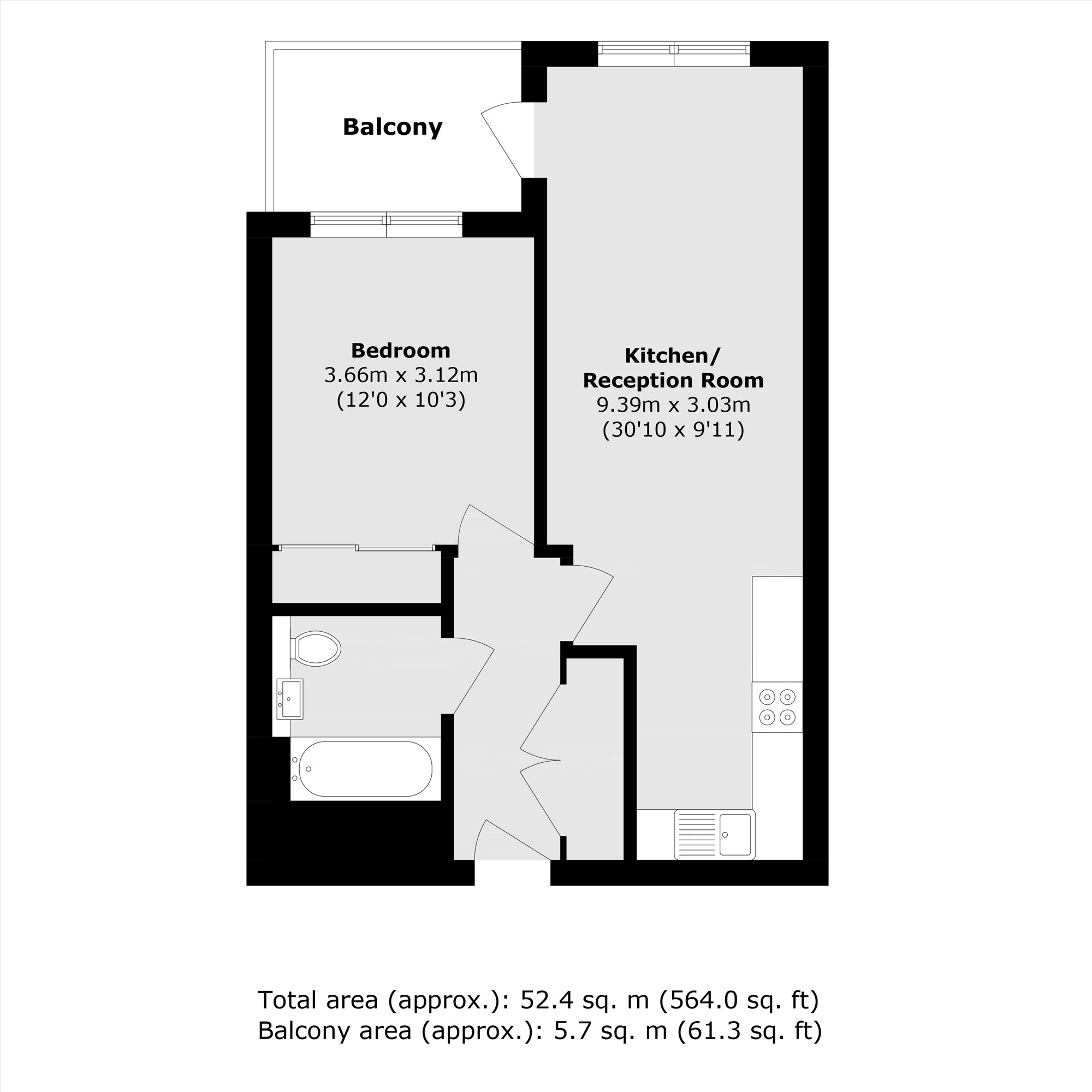 40 George Court, 3, Shackleton Way, London floorplan