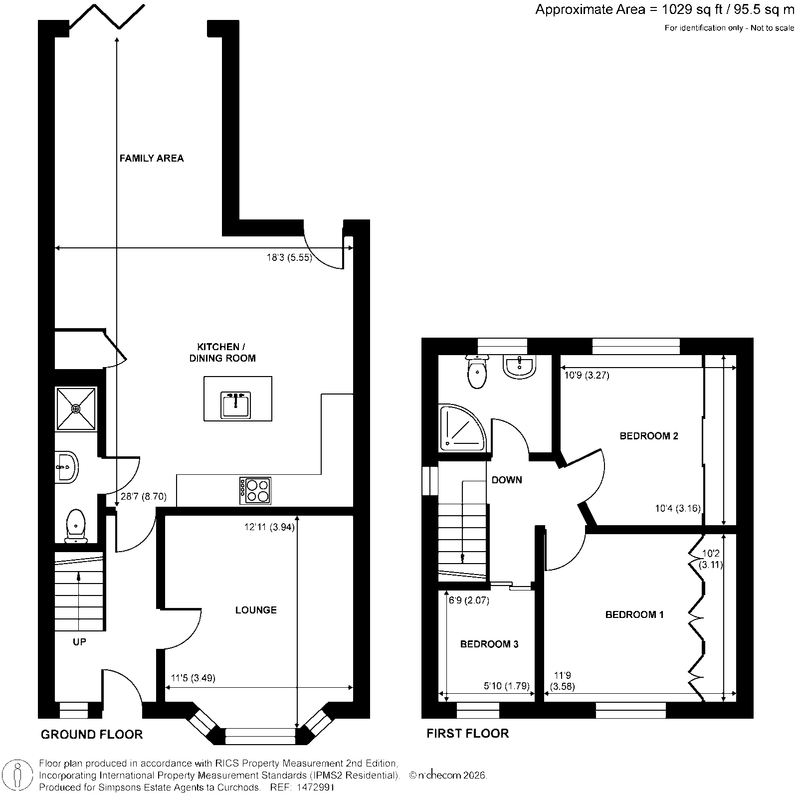 15, Grange Road, New Haw floorplan