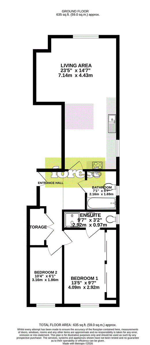 Flat 1, Kilrae, Feltham floorplan