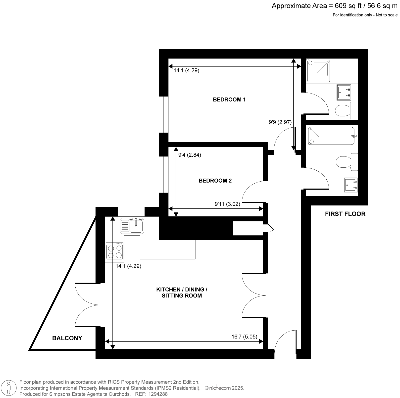 Flat 3 Century House, 23, Rosemount Avenue, West Byfleet floorplan