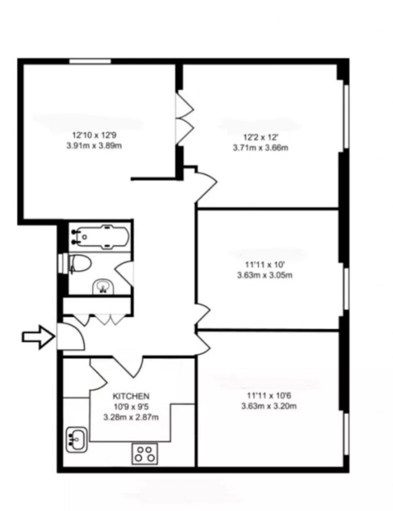 Flat 519, 101 Blackwall Way, London floorplan