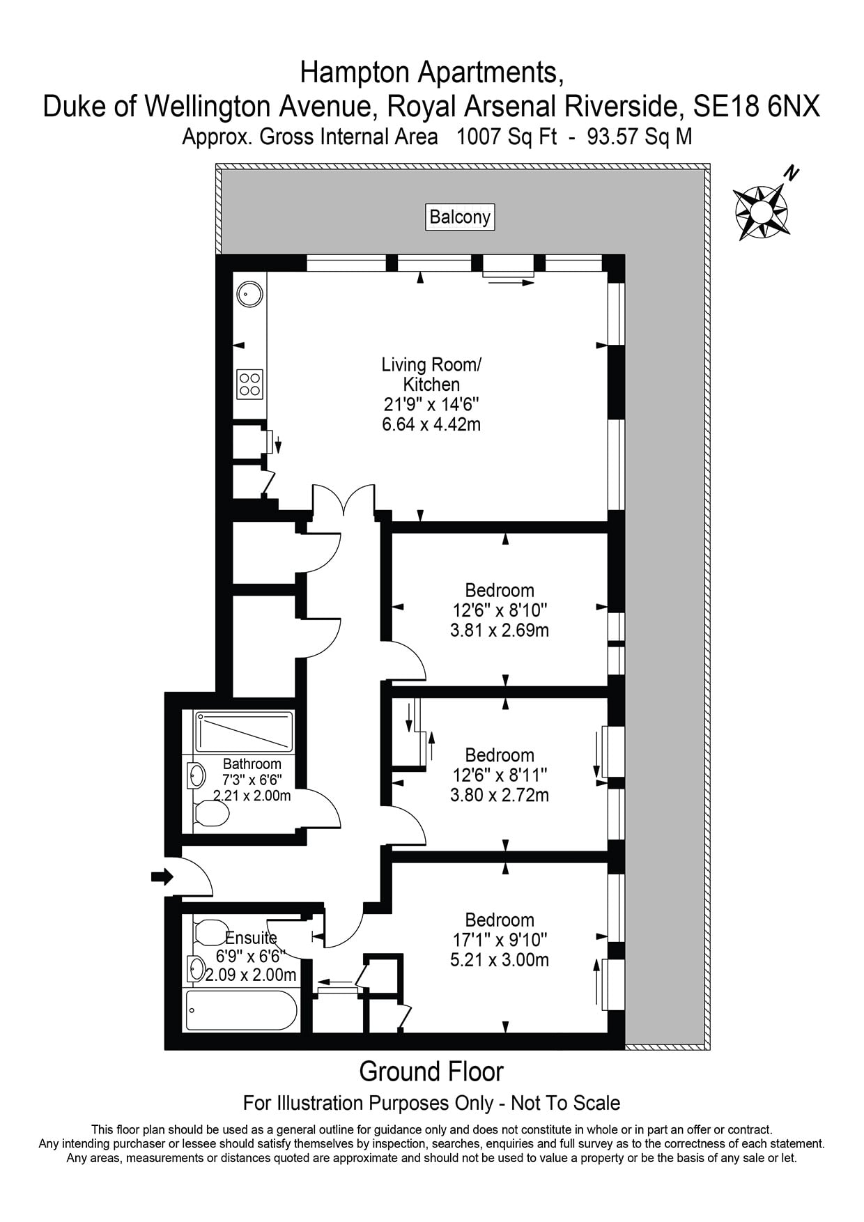 Hampton Apartments, Duke of Wellington Avenue, London floorplan