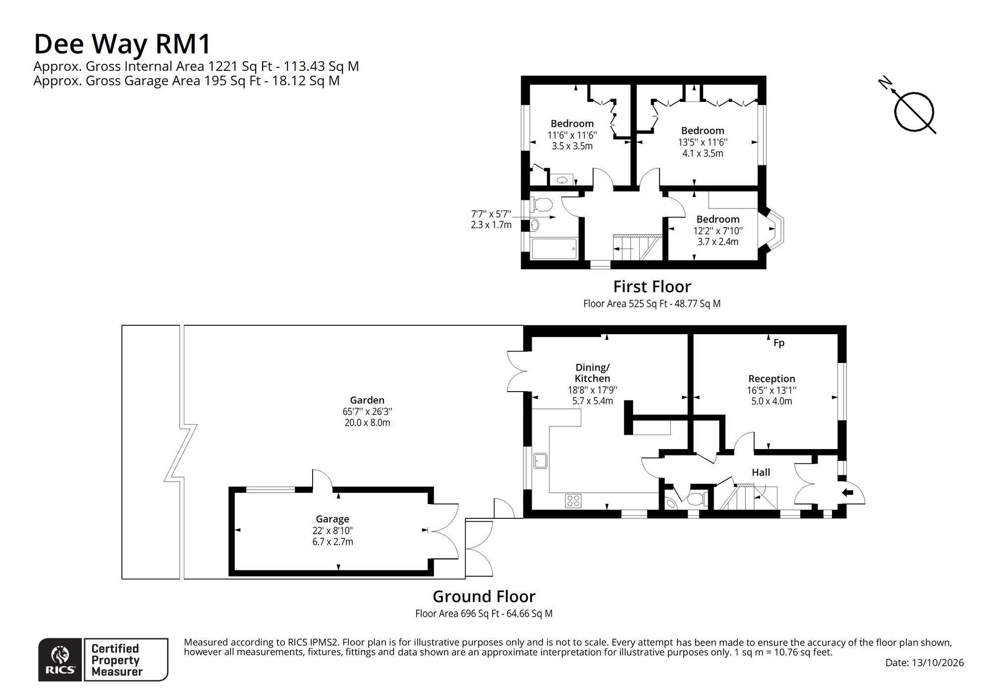 65 Dee Way, Romford floorplan