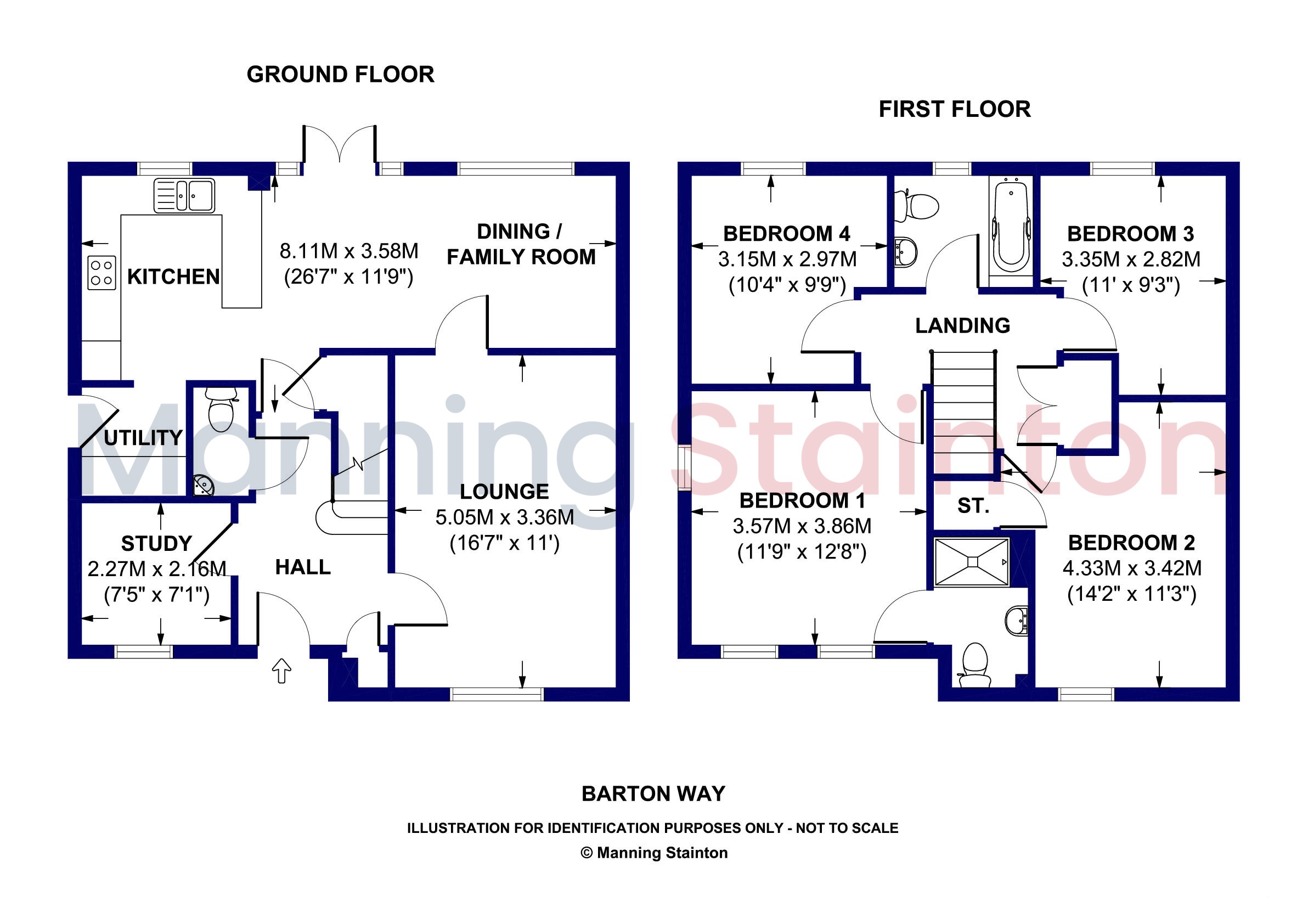 14, Barton Way, Leeds floorplan