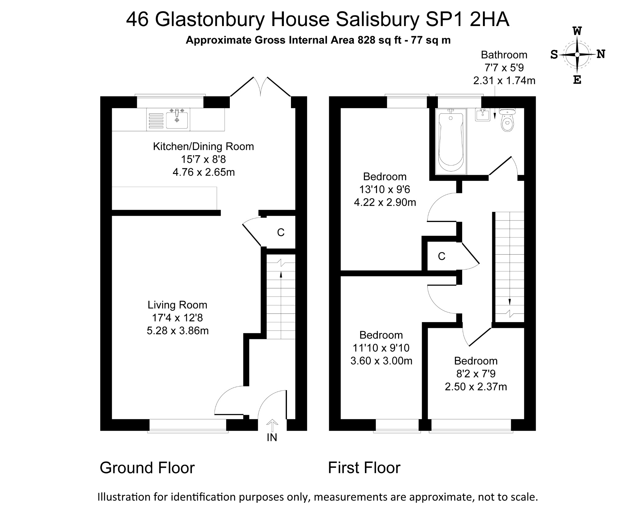 46 Glastonbury House, Friary Lane, Salisbury floorplan