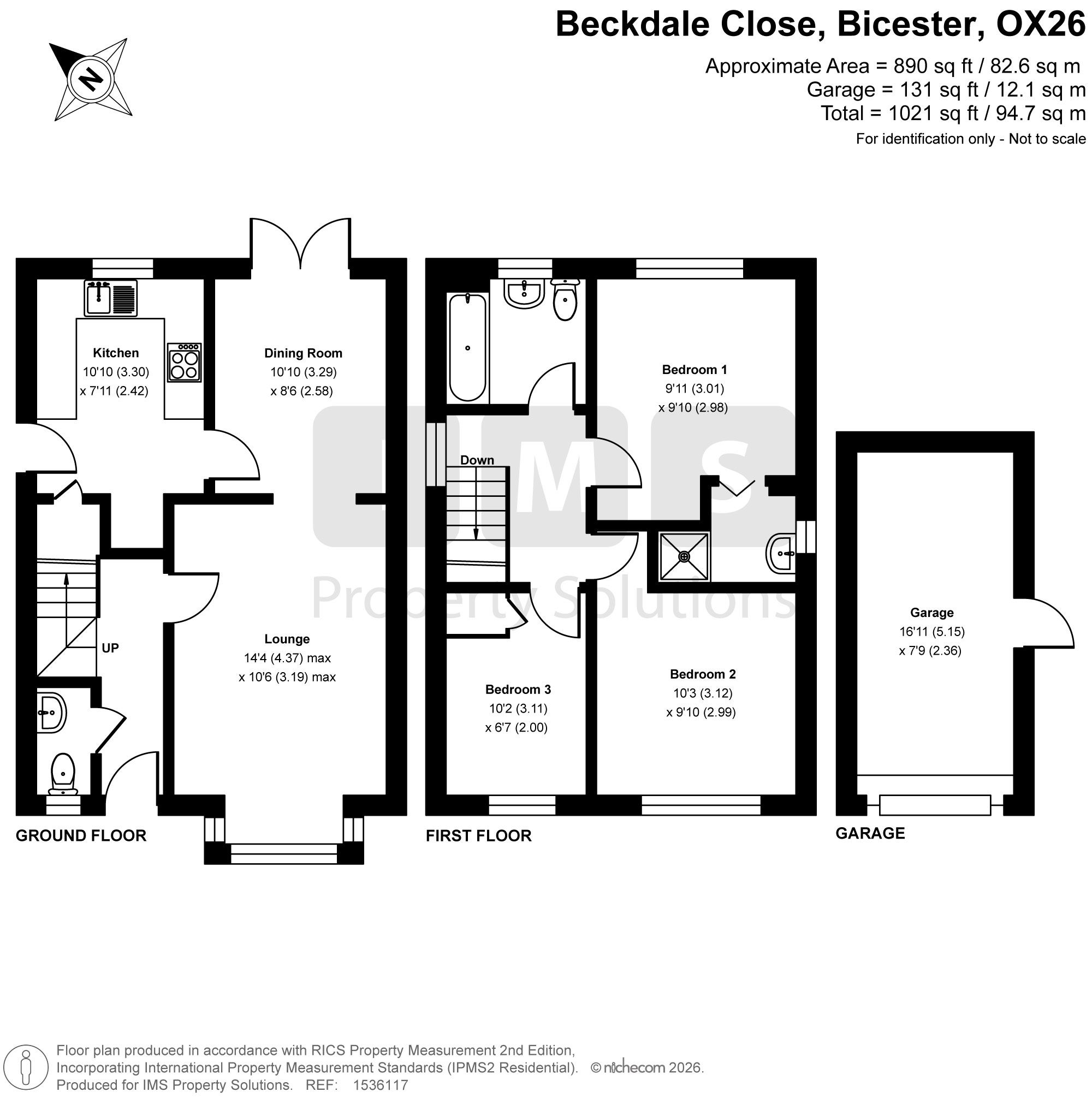 2 Beckdale Close, Bicester floorplan