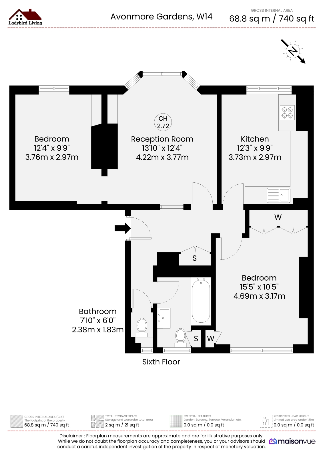 4,, Avonmore Gardens, London floorplan