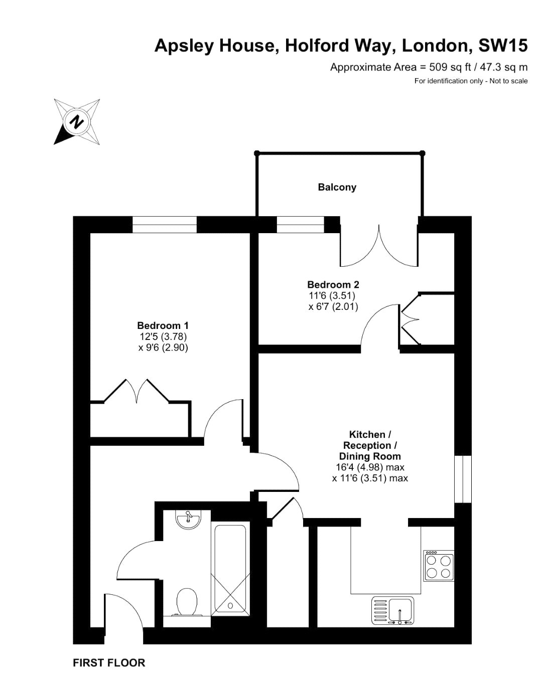 12, Apsley House, Roehampton floorplan