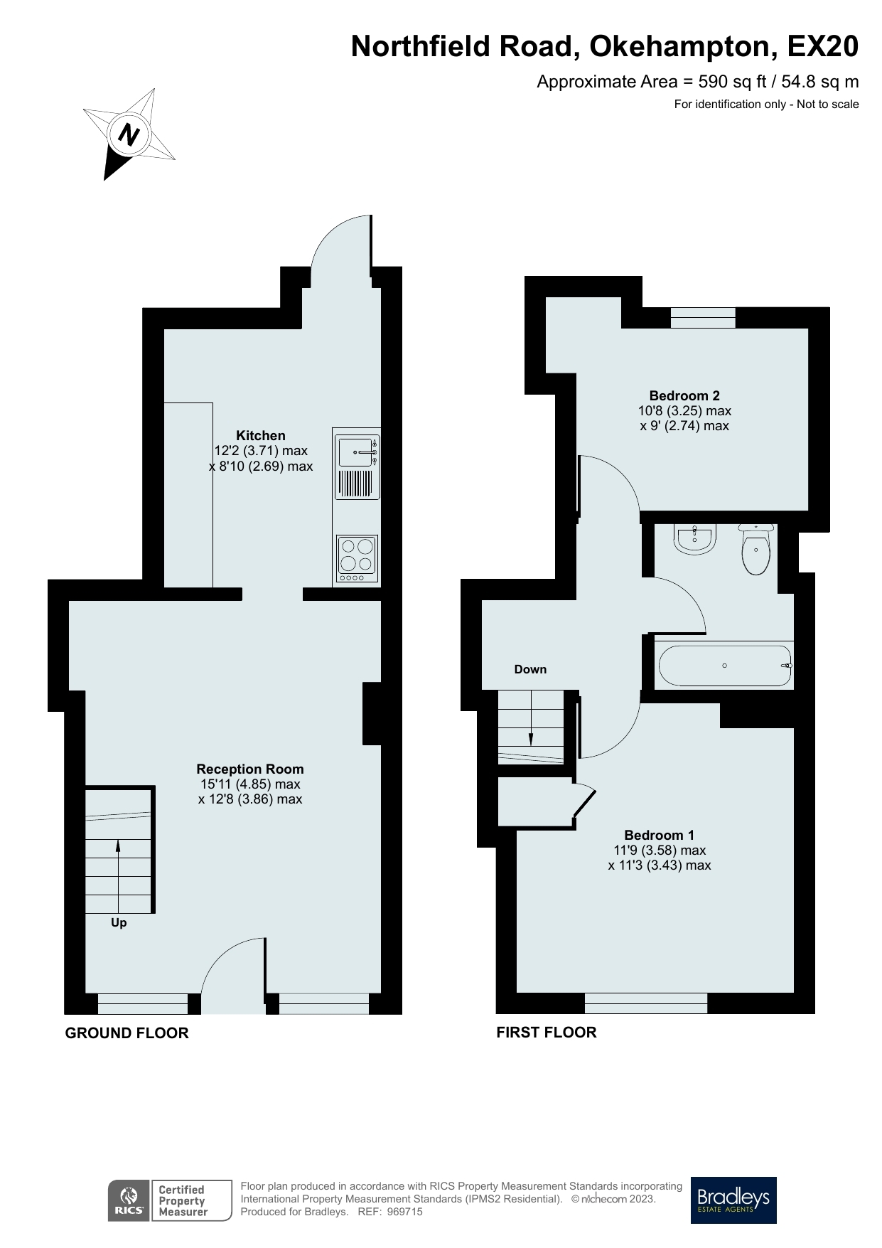 Northfield Road, Okehampton, Devon EX20, 2 bedroom terraced house for