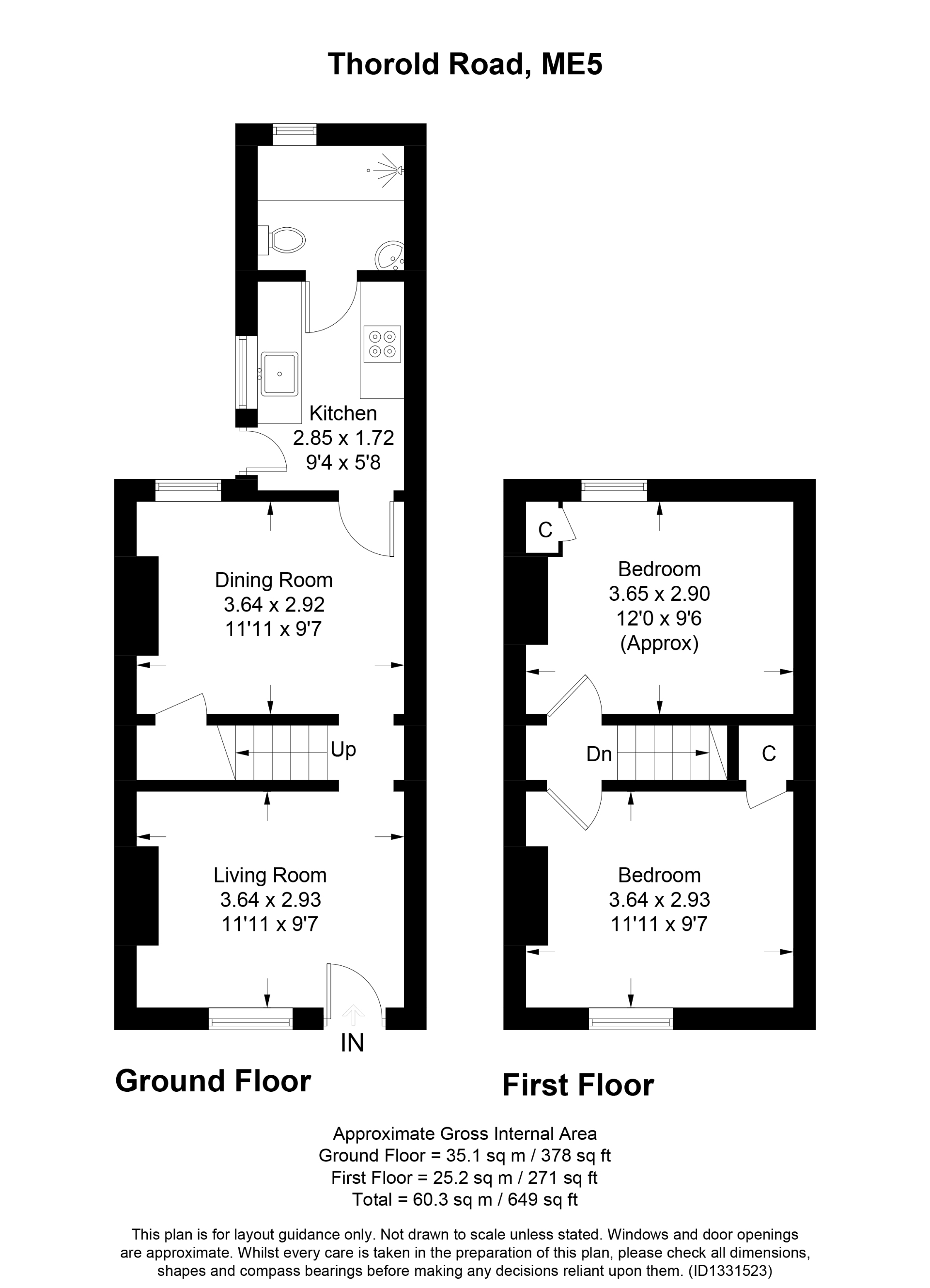 123, Thorold Road, Chatham floorplan