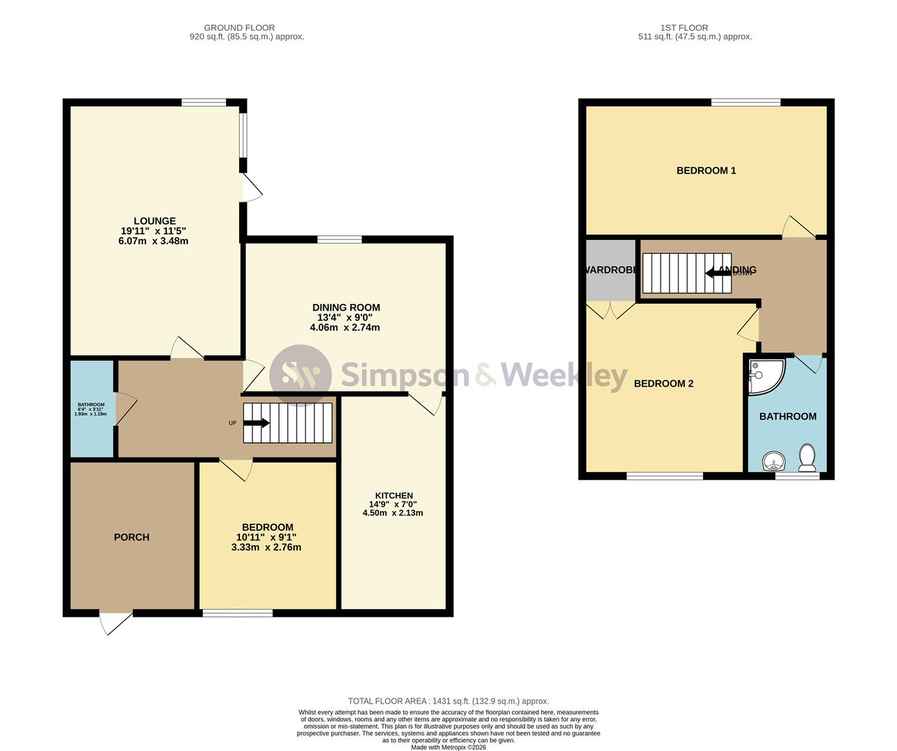 24, Torrington Crescent, Wellingborough floorplan