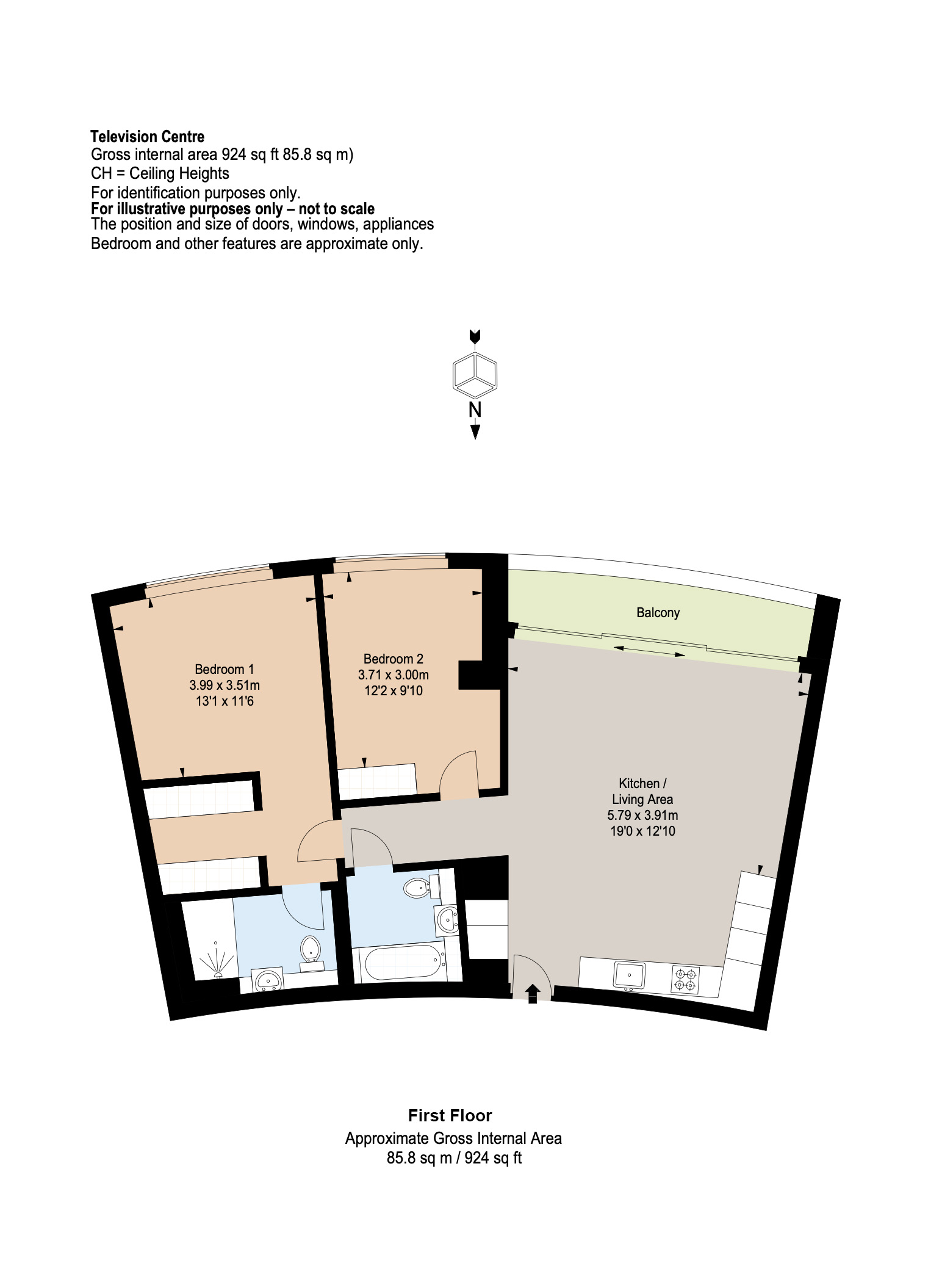 Apartment 118, 3, Television Centre, London floorplan