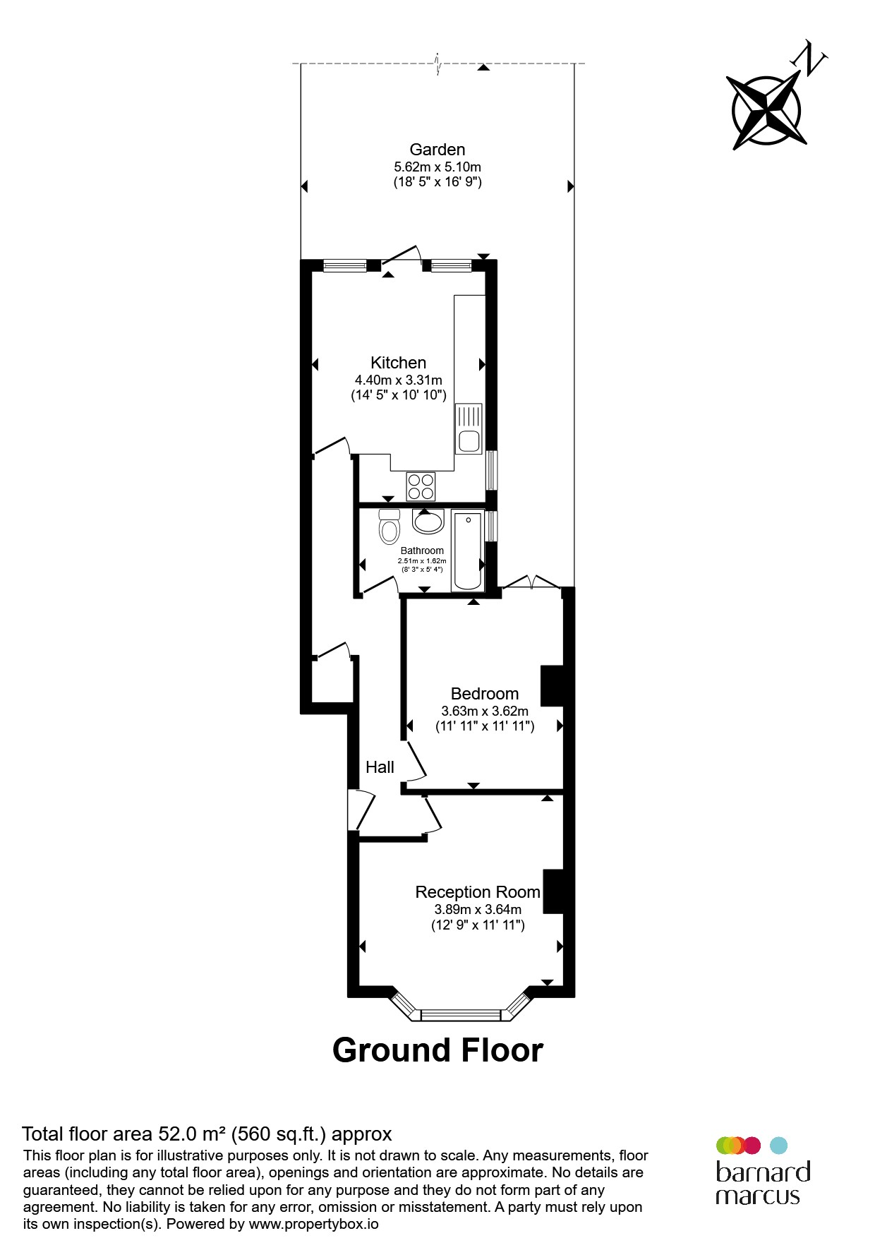 Ground Floor Flat, 45, Castle Road, London floorplan