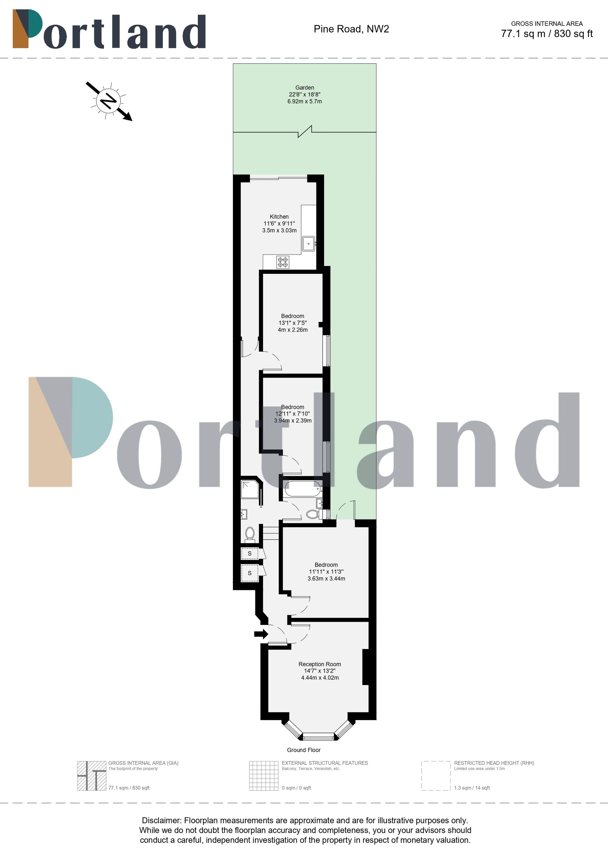 Flat 1, 71 Pine Road, London floorplan