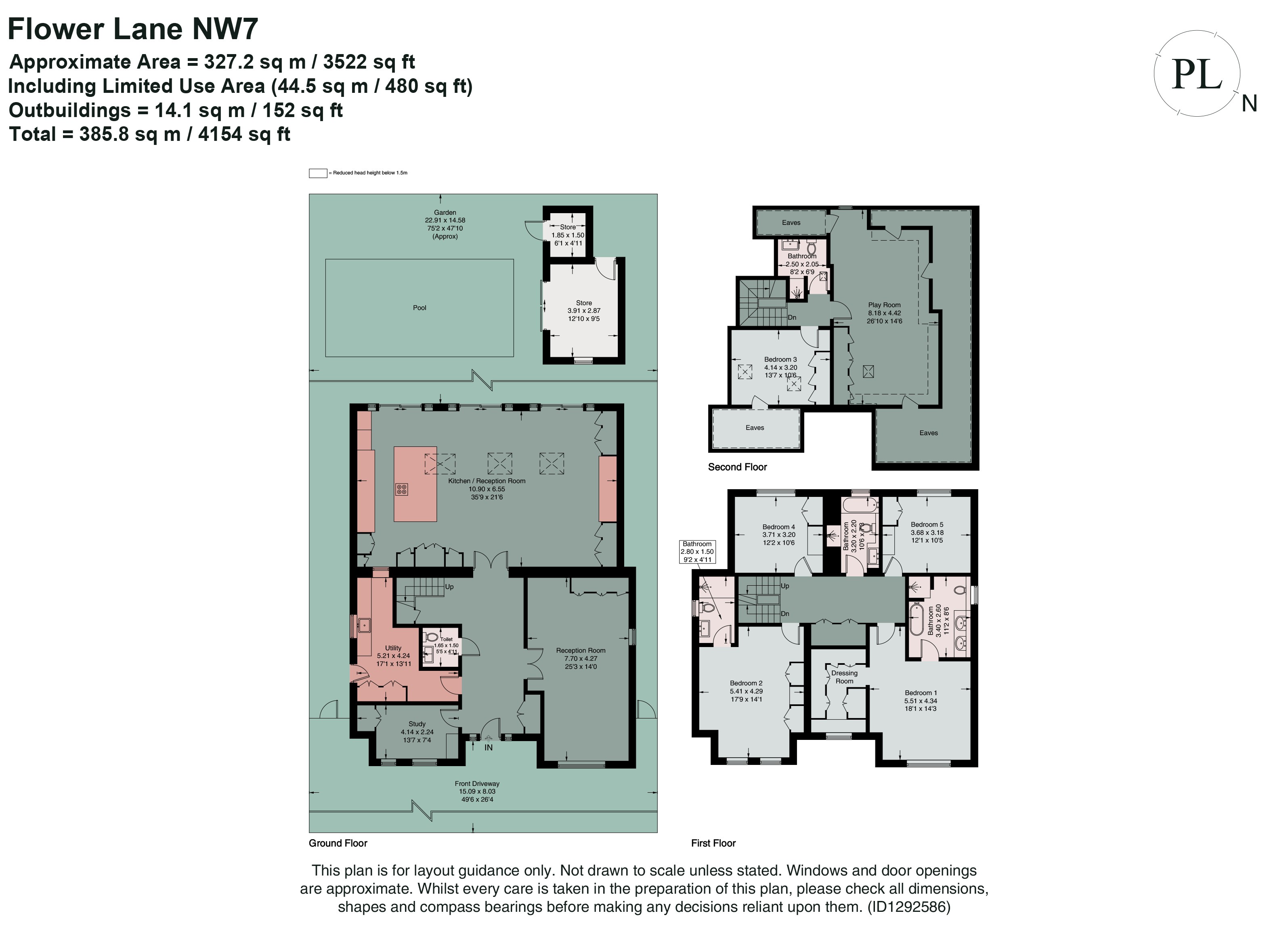 64, Flower Lane, London floorplan