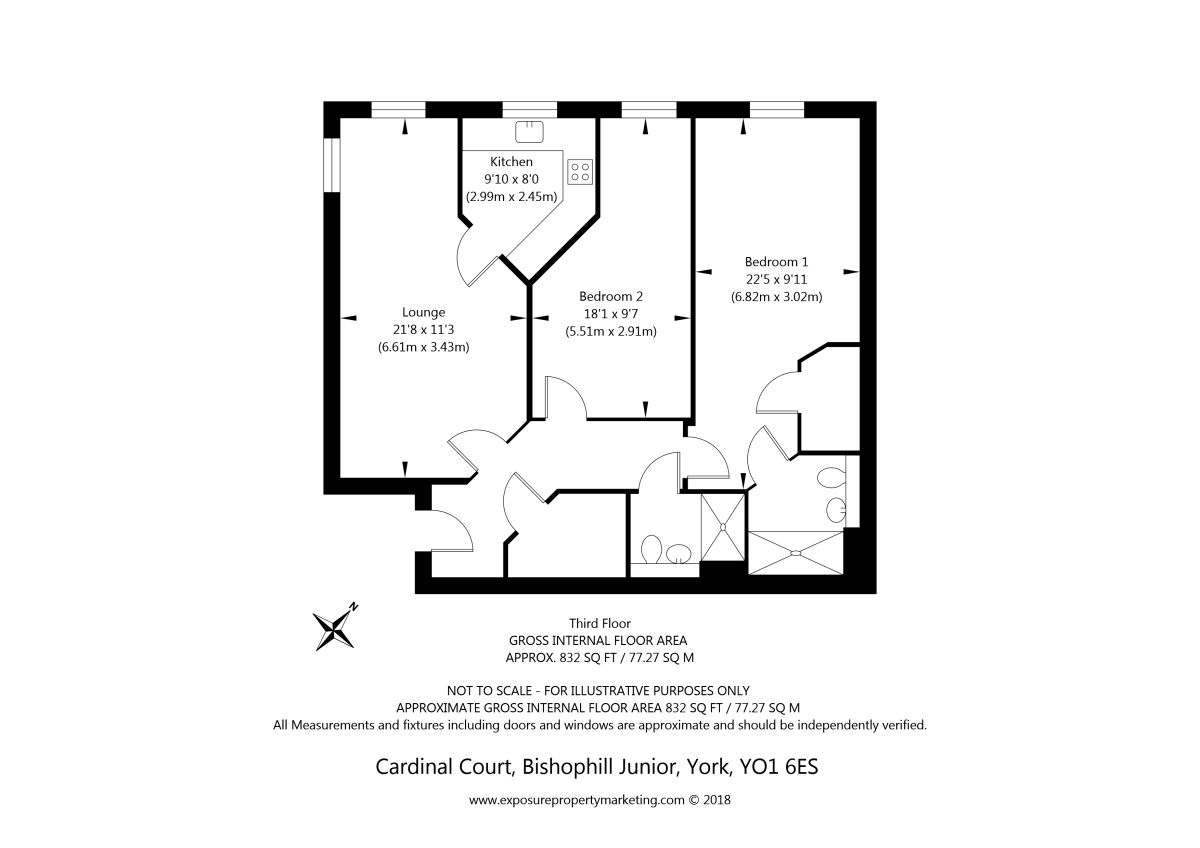 2 Bedrooms Flat for sale in Cardinal Court Bishophill Junior, York YO1
